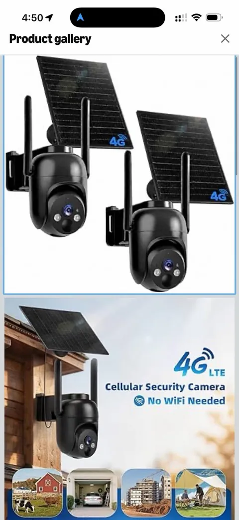 4G LTE PTZ Cellular Security Camera Solar Powered 2K Night Vision Weatherproof