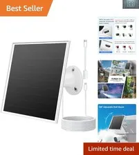 6W Solar Panel for Outdoor Security Camera with Micro USB & USB - C Port, Sol...