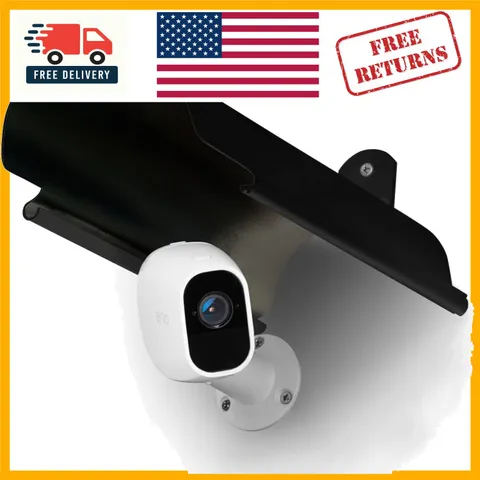 Elegant Sun Rain Shade Cover for Blink, Arlo & Wyze Security Cameras - White
