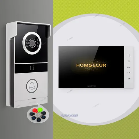 HOMSECUR 7" 4 Wire Video Doorphone Intercom Door Bell RFID Keyfobs Night Vision