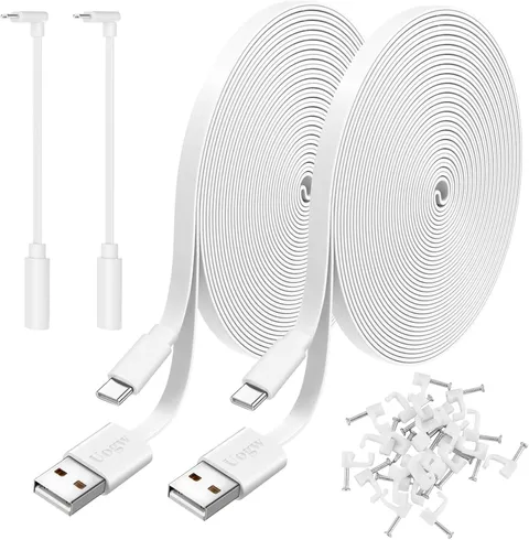 2 Pack 20FT Power Extension Cable Compatible with Wyze Cam V4/V3/Og,Wyze Cam Pan