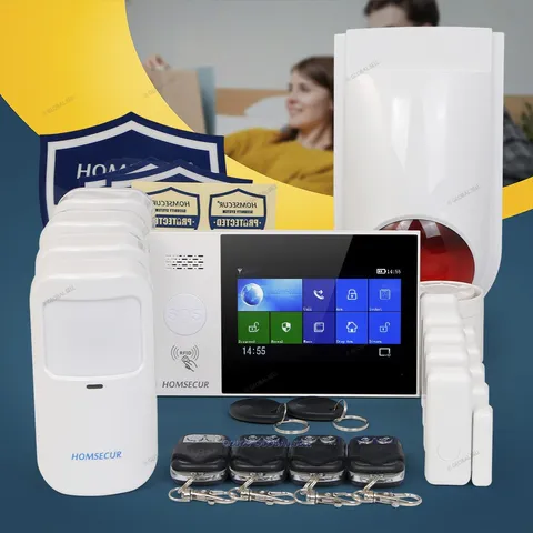 HOMSECUR Wireless WIFI 4G RFID LCD Home House Alarm System+PIR+5*Door Sensor
