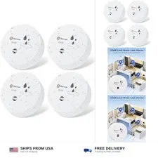 Geevon 4 Pack Water Leak Detectors, 100dB Water Sensor Alarms Flood Detector ...