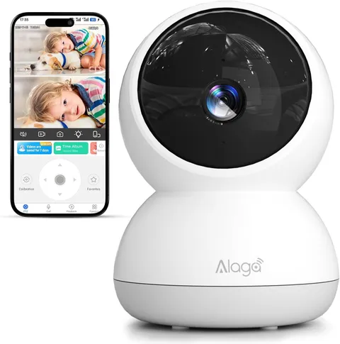 3K HD Indoor Security Camera, 360° Pan/Tilt, 2-Way Audio, Pet & Baby Monitor