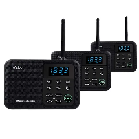 Wireless Intercom System 1 Mile Range 22 Channel 3 Stations for Home Office