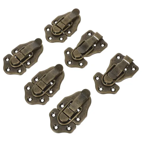 6pcs Hasp Clasp for Toolbox: Wood Box Toggle Latches Hasp Clasp - Metal Toolbox