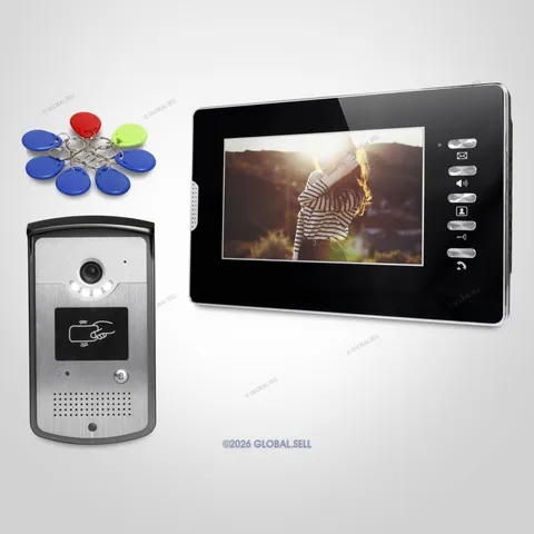 7" Video Door Intercom System with Mute Mode for Home Security for House/ Flat