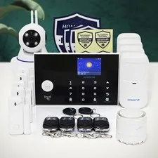 HOMSECUR APP Controlled Wireless&Wired 4G Burglar Alarm System+PIR+5*Door Sensor