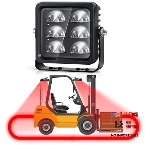 Forklift Safety Light with Red Arc Warning Zone,30W LED Pedestrian Square-Red