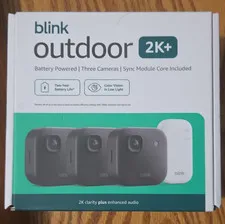 Blink Outdoor 2K+ 3-Camera Kit Wi-Fi Battery Weatherproof w/ Sync Module Core