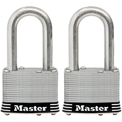 Master Lock Padlock 1 3/4'' Pin Tumbler Keyed Dual Ball Bearing 2Pk