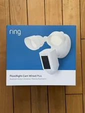 NEW Sealed Ring Floodlight Cam Wired Plus White 1080p HD Security Camera