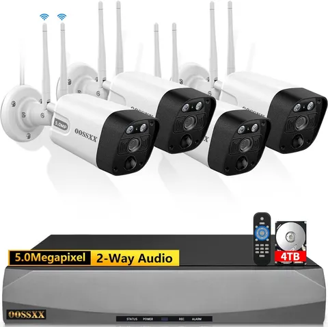(2026 New) 5MP Wireless Security Camera System, 10CH NVR with 4 Outdoor Wifi Cam