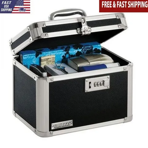 Combo Lock Storage Box Durable Burglary Safes Portable Medium Size Rubber Feet