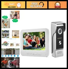 7" Wired Video Intercom System, Outdoor IR Camera, 2-Way Audio Doorbell Kit