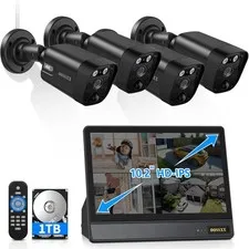 (2026 New) 4K PoE Security Camera System Outdoor, 8CH NVR with 10.2" IPS Moni...
