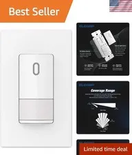 Single Pole Occupancy Motion Sensor Light Switch, Need Grounding Wire No Neut...
