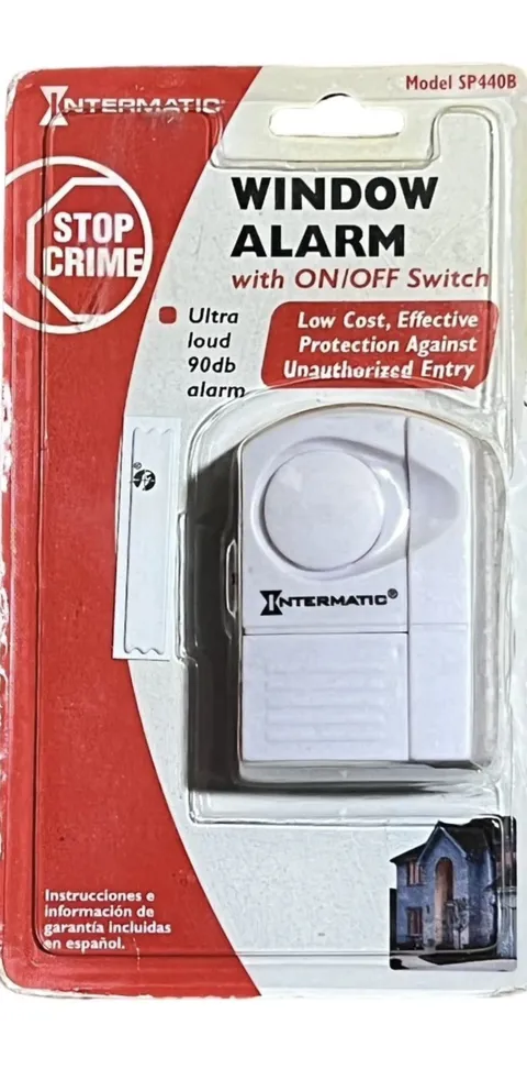 Intermatic Wireless Window/Door Alarm White Ultra Loud 90db with ON/OFF Switch