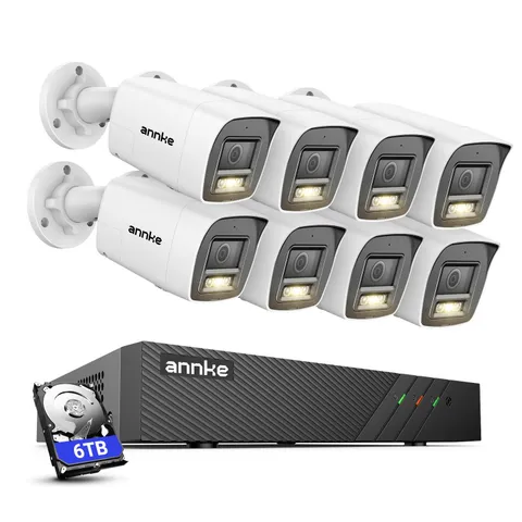 ANNKE 8CH 4K NVR 3K POE AI Color Night Security Camera System Two Way Audio IP67