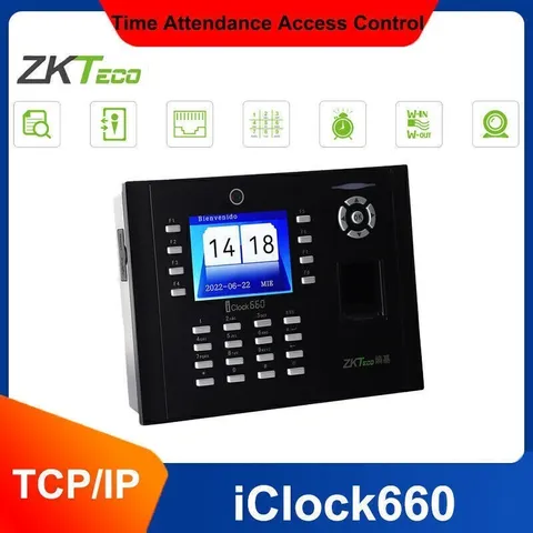 ZKTeco iClock660 Fingerprint Time Attendance Terminal 3.5 Inch Screen Time Clock