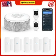 WiFi Wireless Home Security Alarm System 8 Piece Kit App Control Alexa Compat...