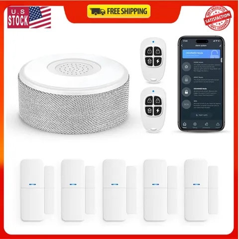 WiFi Wireless Home Security Alarm System 8 Piece Kit App Control Alexa Compat...