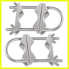 Dual Antenna Mast Clamp, Galvanized Iron U-Bolt Mounting Bracket for Antennas...