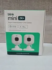 Blink Mini 2K+ Compact plug-in security camera 2K video resolution 2 Pack NEW