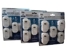 Lot of 3 Flipo Mini Entry Alarm System 5-Pack Wireless Door & Window System NEW
