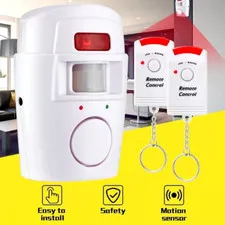 Alarm with Infrared Sensor 2 Remote Controls 105 DB Radius 6 Meters First Alarm