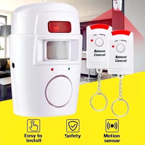 Alarm with Infrared Sensor 2 Remote Controls 105 DB Radius 6 Meters First Alarm