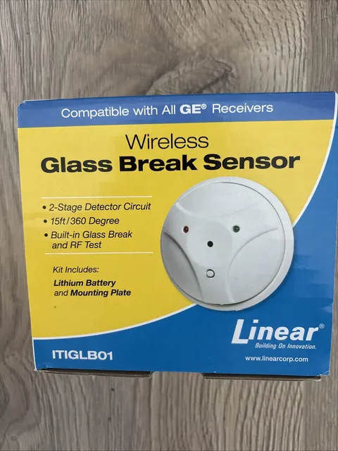 Linear ITIGLB01 Glass Break Sensor Transmitter 320MHz GE Compatible NEW