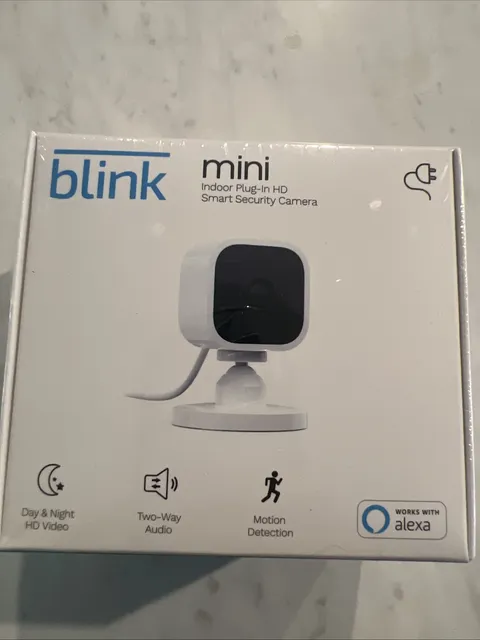Blink Mini Indoor Plug-In Hd Smart Security Camera White