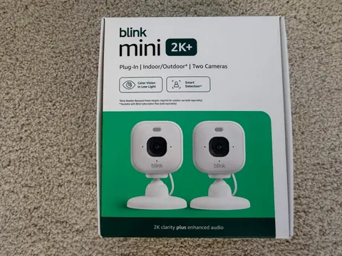 Blink Mini 2K+ (newest model) Plug in Home & Pet Indoor Security Camera 2 PACK🔥