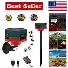 Solar Outdoor Motion Sensor Alarm - 130db Loud Noise & 13 Sounds for Safety