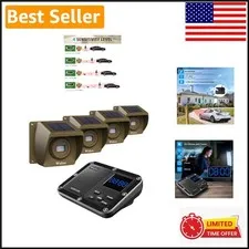 Weatherproof Solar Driveway Alert System - 1 Receiver & 4 Sensors, Rechargeable