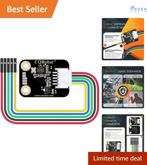 5.8GHz Microwave Motion Sensor Compatible with Arduino, Raspberry Pi for Secu...