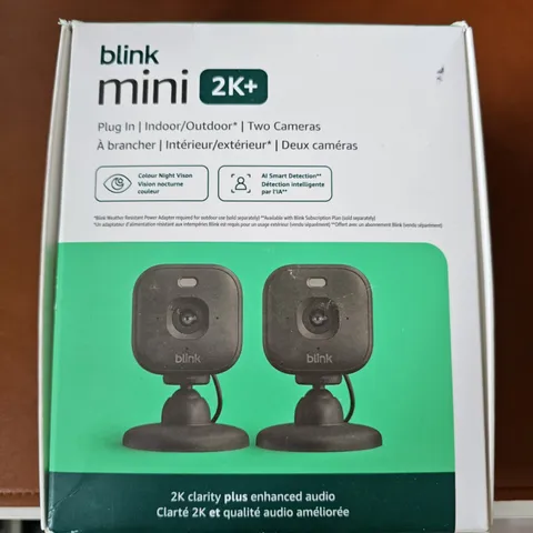 Blink Mini 2K+ (2-Camera Kit) | Plug-In Indoor Camera | Color Night Vision | New