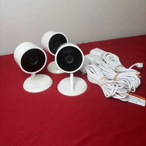 3 Amazon PB04JL Cloud Cam Indoor Security Cameras Cable and Power Adapter