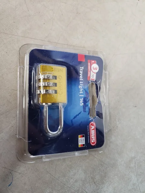ABUS Mechanical 145/20 20mm Aluminium Combination Lock Yellow 46572 ABU14520
