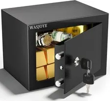 Home Small Safe Box - Key Lock Coffre Fort Steel High Security Safety Box, 0.23