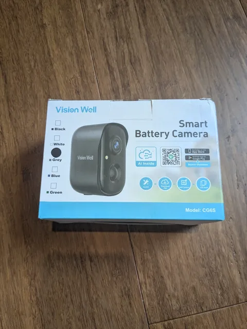 NIB Vision Well Smart Battery Camera CG6S-Black 2 Way Audio