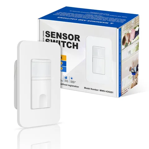 Motion Sensor Light Switch w/Wallplate，Occupancy Motion Sensor Light Switch，N...