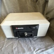 SentrySafe Portable Small Fire Resistant Safe Key Lock Gray/Black Model 1100