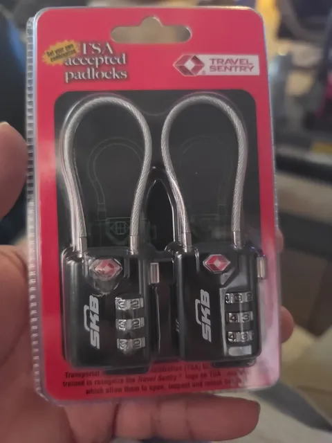 SKB TSA Combination Cable Padlock 2-Pack for Luggage Security (1SKB-PDL-C)