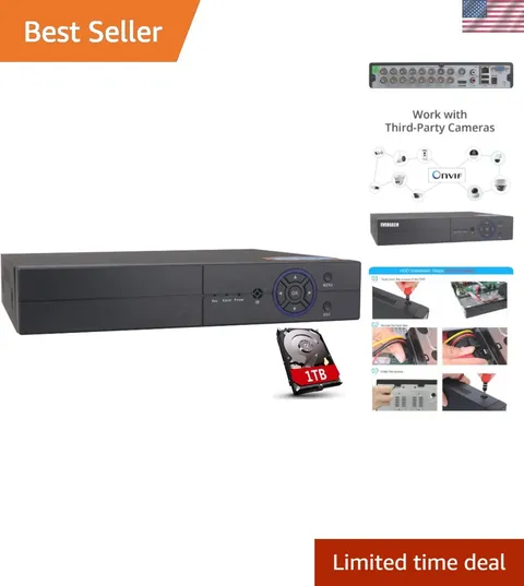 High-Definition 16-Channel Surveillance DVR & NVR with Motion Detection Alerts