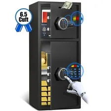 6.5 Cuft Extra Large Home Safe Box with Adjustable Shelf, Drop Slot & Mute Mode
