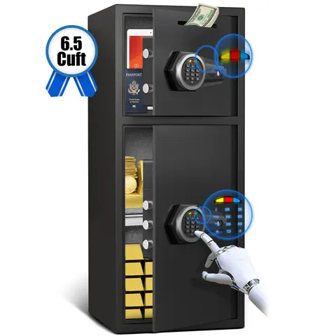6.5 Cuft Extra Large Home Safe Box with Adjustable Shelf, Drop Slot & Mute Mode