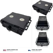 Waterproof Magnetic Locking Storage Box with Inner Dividers, Hide-A-Key Magne...