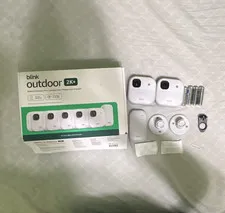 Blink Outdoor 2K+ 2-Pack Wireless Wi-Fi Cameras w/ Sync Module, Alexa, White